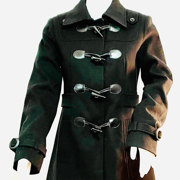 Vértigo Paris Women Classic Duffle Style Toggle Coat Size L Black Dry Clean - Picture 15 of 16